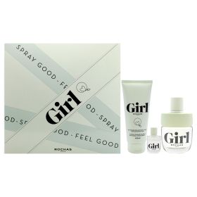 Rochas Girl by Rochas for Women - 3 Pc Gift Set 3.3oz EDT Spray, 3.3oz Body Wash, 0.15oz EDT Spray